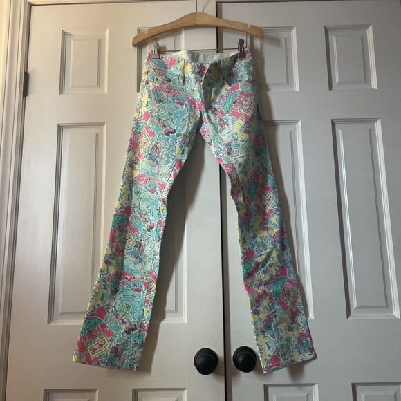 Lilly Pulitzer Denim - Lilly Pulitzer Worth Straight Jeans Size 00 Started As A Juice Stand Print